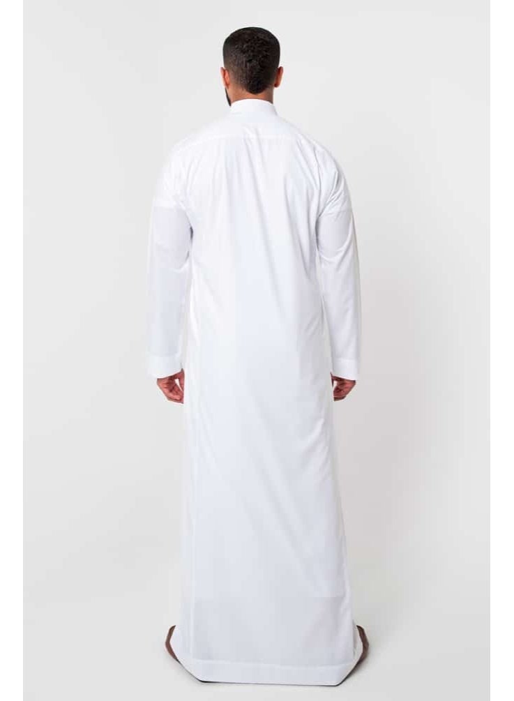 Al Shyakah Classic robe, concealed zipper, men's, white - Image 4